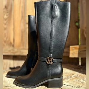 Tommy Hilfiger Womans Diwan Black Leather Boot